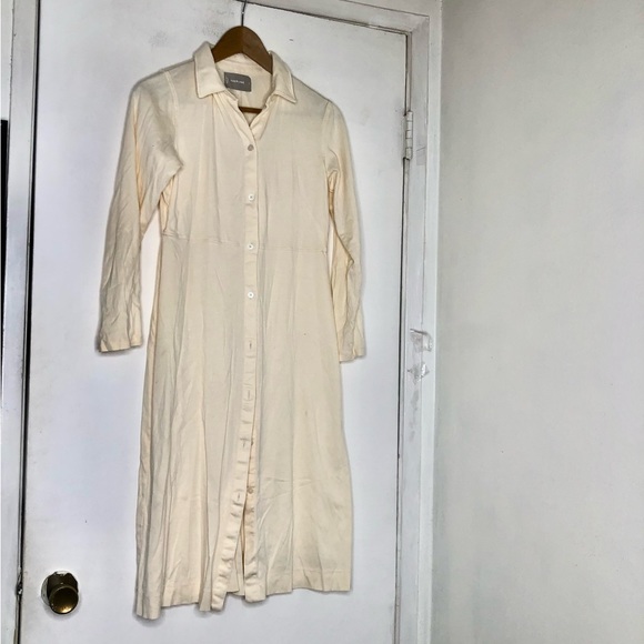 EVERLANE • Button Down Shirt Dress in Cream